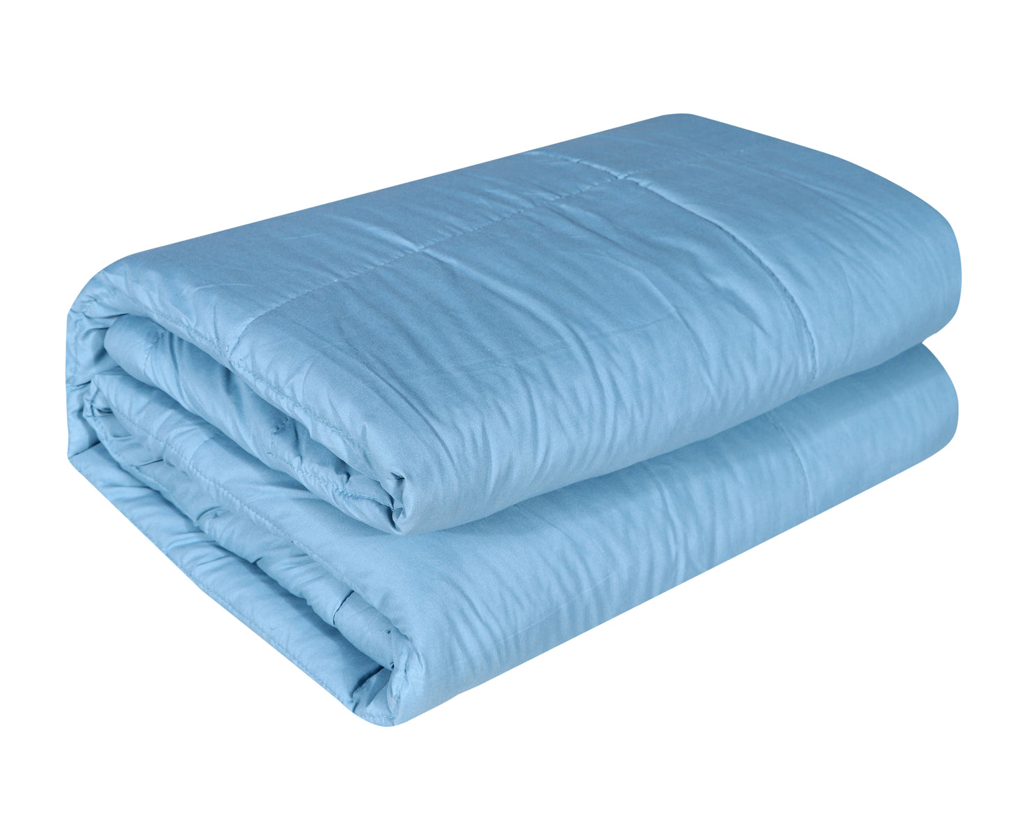 A HOME GRACE Reversible Comforter | Ultra Soft & Lightweight AC Comforter for All Seasons | Quilted Blanket with Box Stitching | Durable, Hand & Machine Washable | Sky-Denim