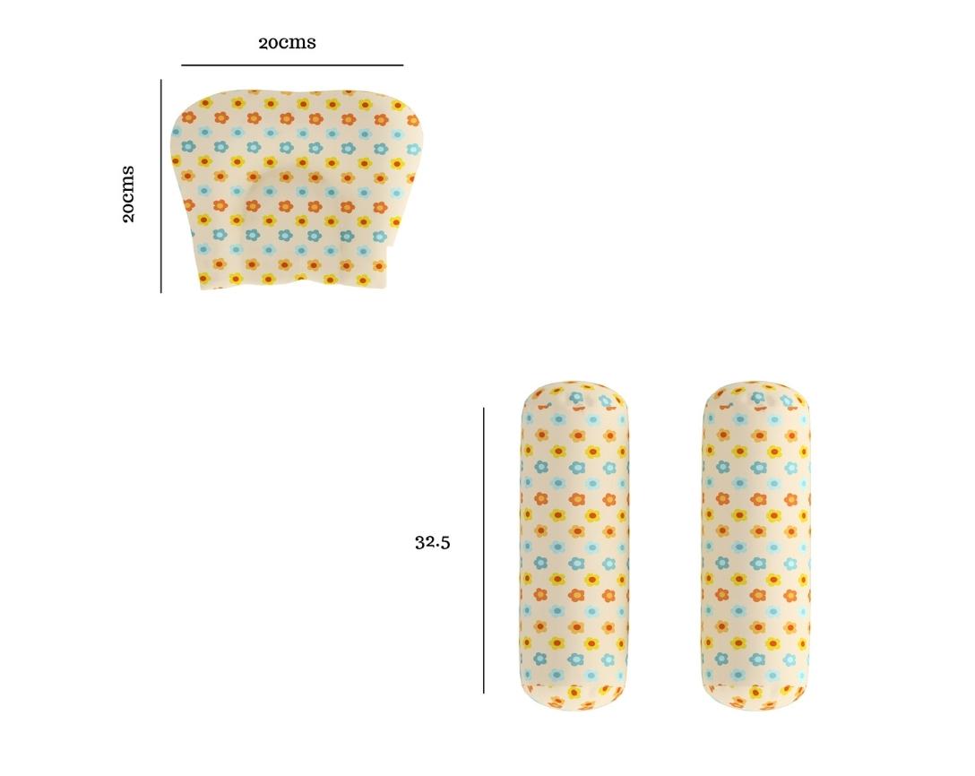 Newborn Cotton 6pc Cot Bedding Set Little Girl Theme-Off White & Red