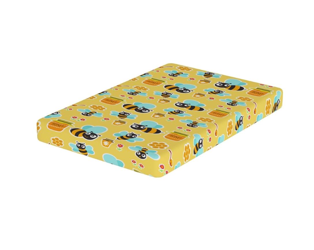 Newborn Cotton 6Pc Cot Bedding Set Honey Bee Theme-Multicolor