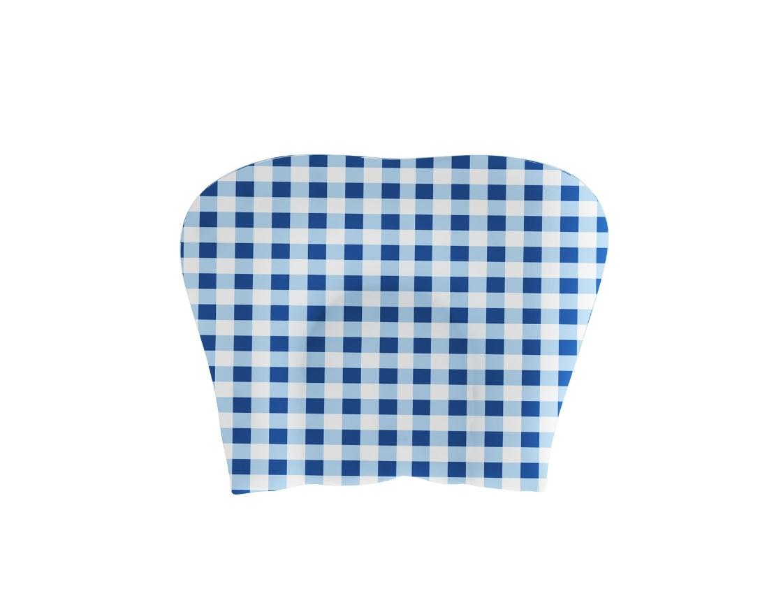 Newborn Cotton 4pc Cot Gadda Set Little Man Theme (Gadda, U Pillow, Bolsters)- Blue & Grey