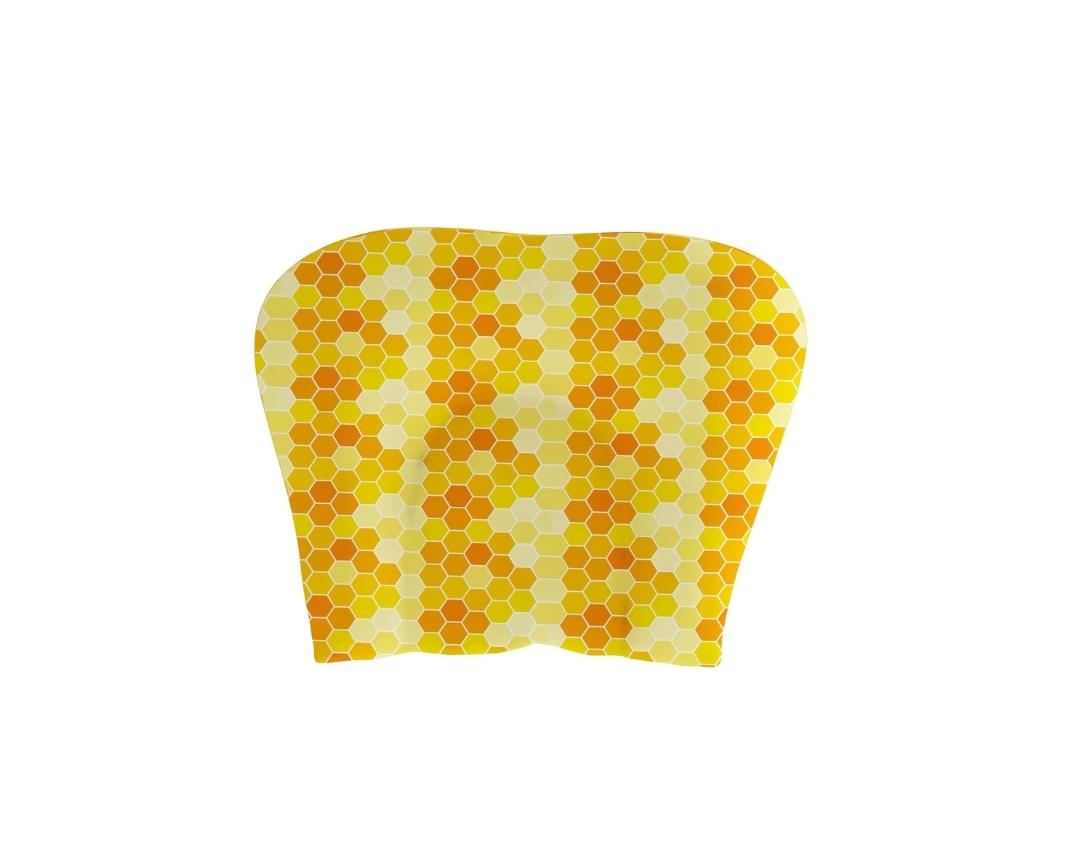 Newborn Cotton 4Pc Gadda Set Honey Bee Theme (Gadda, U Pillow, Bolsters)- Yellow