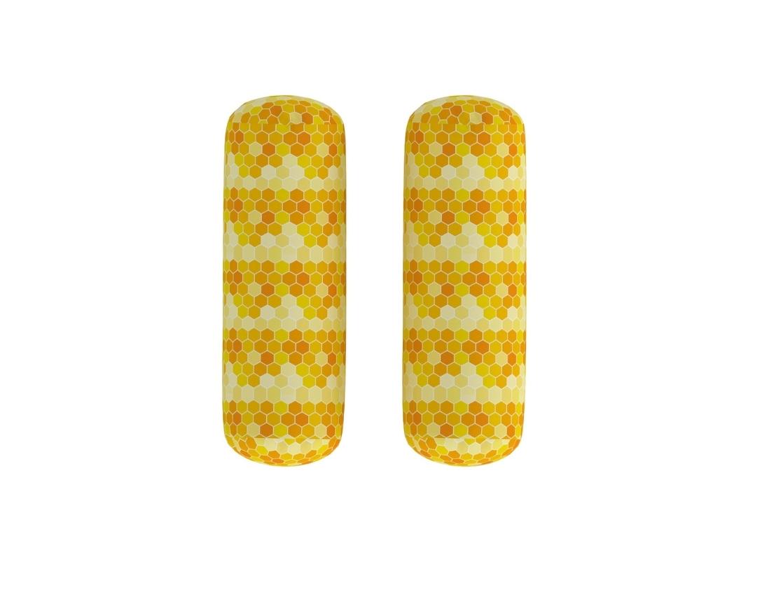 Newborn Cotton 4Pc Gadda Set Honey Bee Theme (Gadda, U Pillow, Bolsters)- Yellow