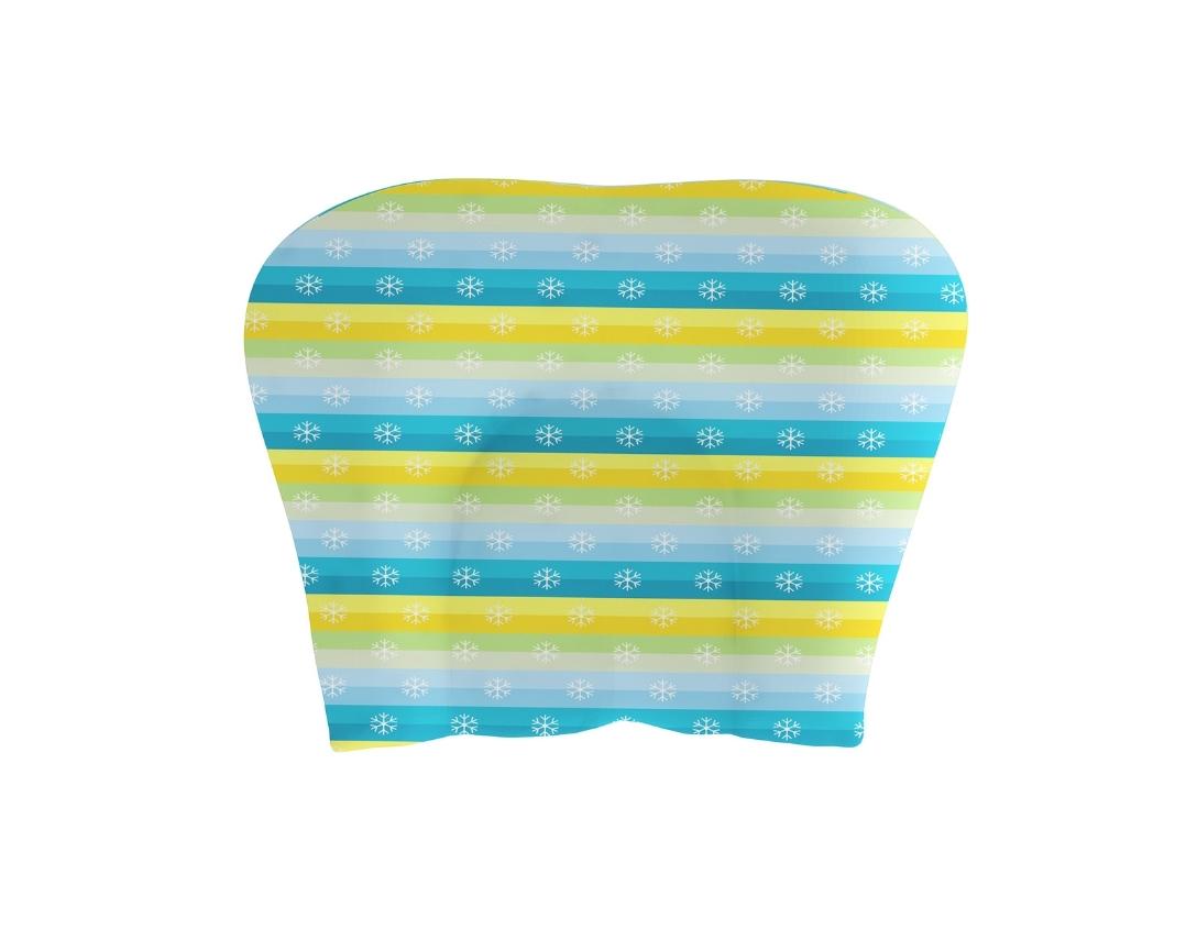 Newborn Cotton 4pc Cot Gadda Set Penguin Theme (Gadda, U Pillow, Bolsters)- Green & Blue