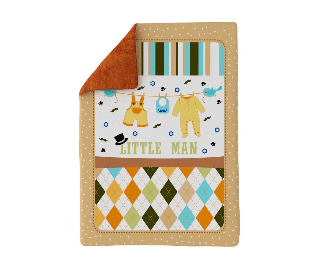 A Home’s Grace Newborn Baby Winter Quilt Little Man Design-Tan