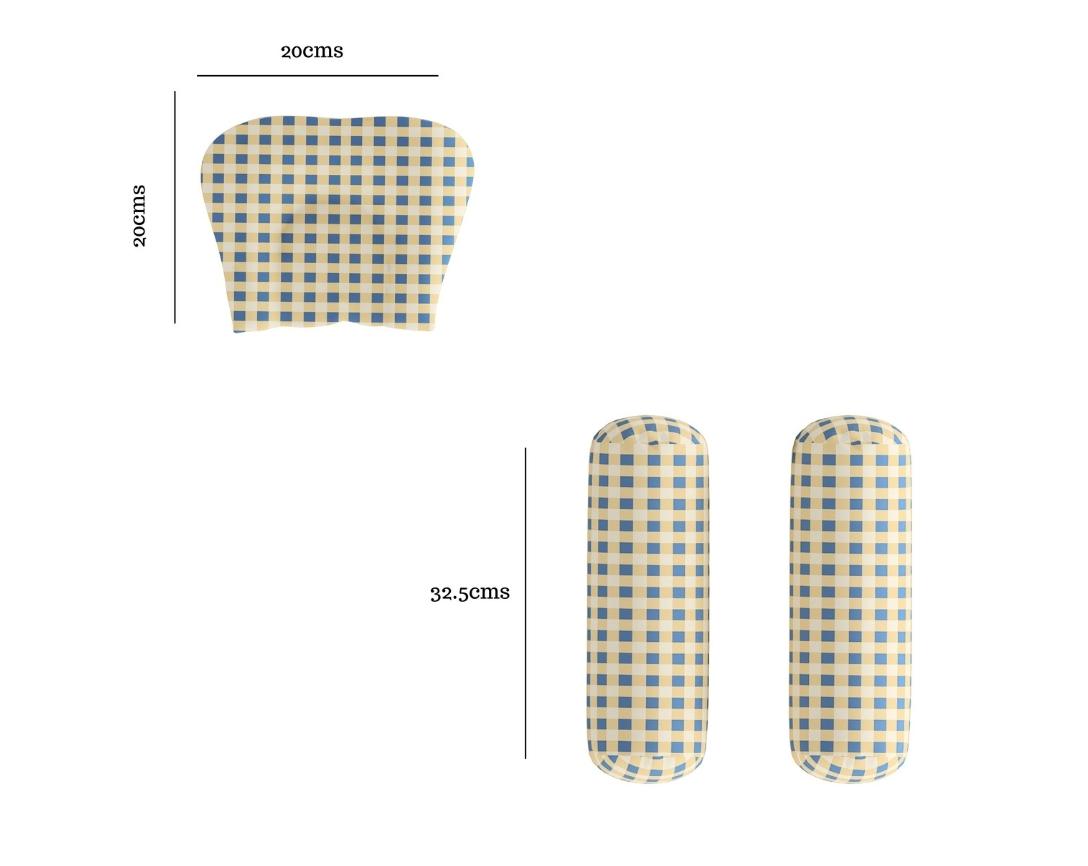 Newborn Cotton 5pc Bedding Set Peek a Boo Theme (Gadda, Comforter, U Pillow, Bolsters)- Navy Blue & Beige