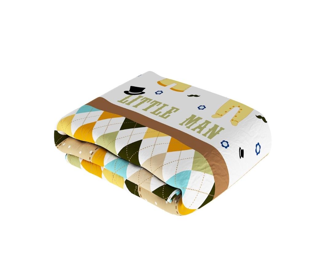 A Home’s Grace Newborn Baby Winter Quilt Little Man Design-Tan