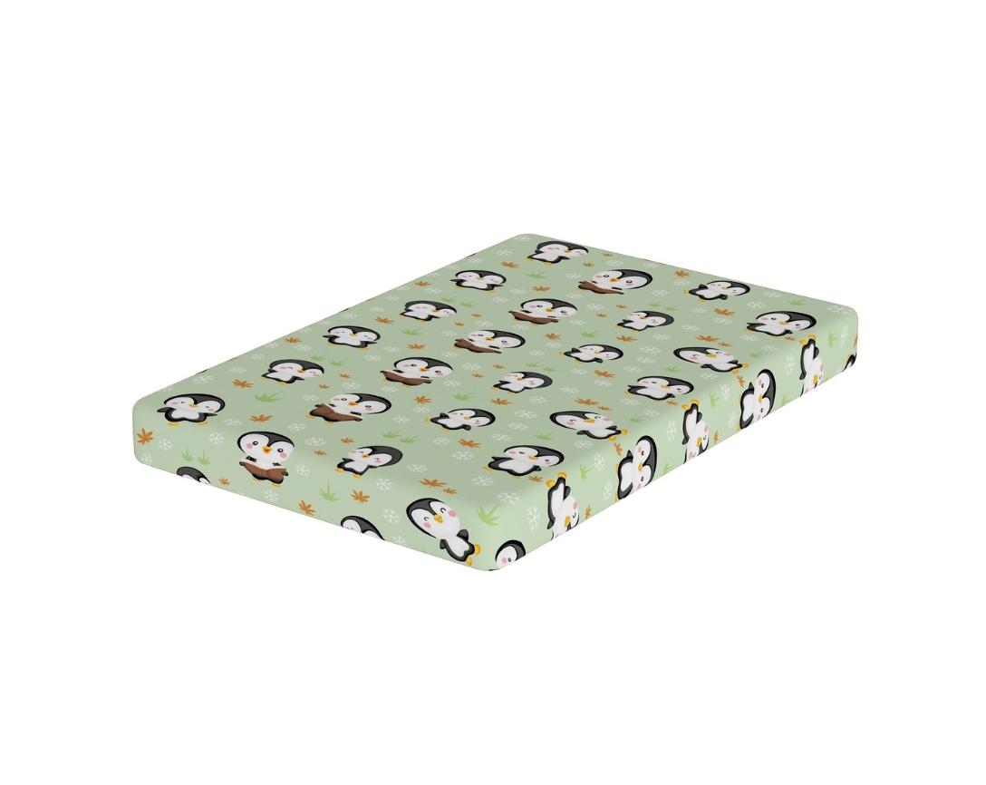 Cotton Fitted Cot Bedsheet Penguin Design