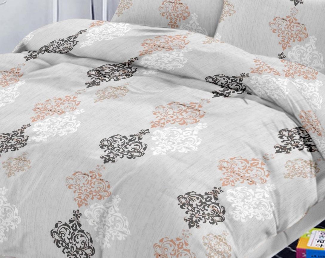 Premium Cotton King Size Double Bed Bedsheet With 2 Pillow Covers- Grey
