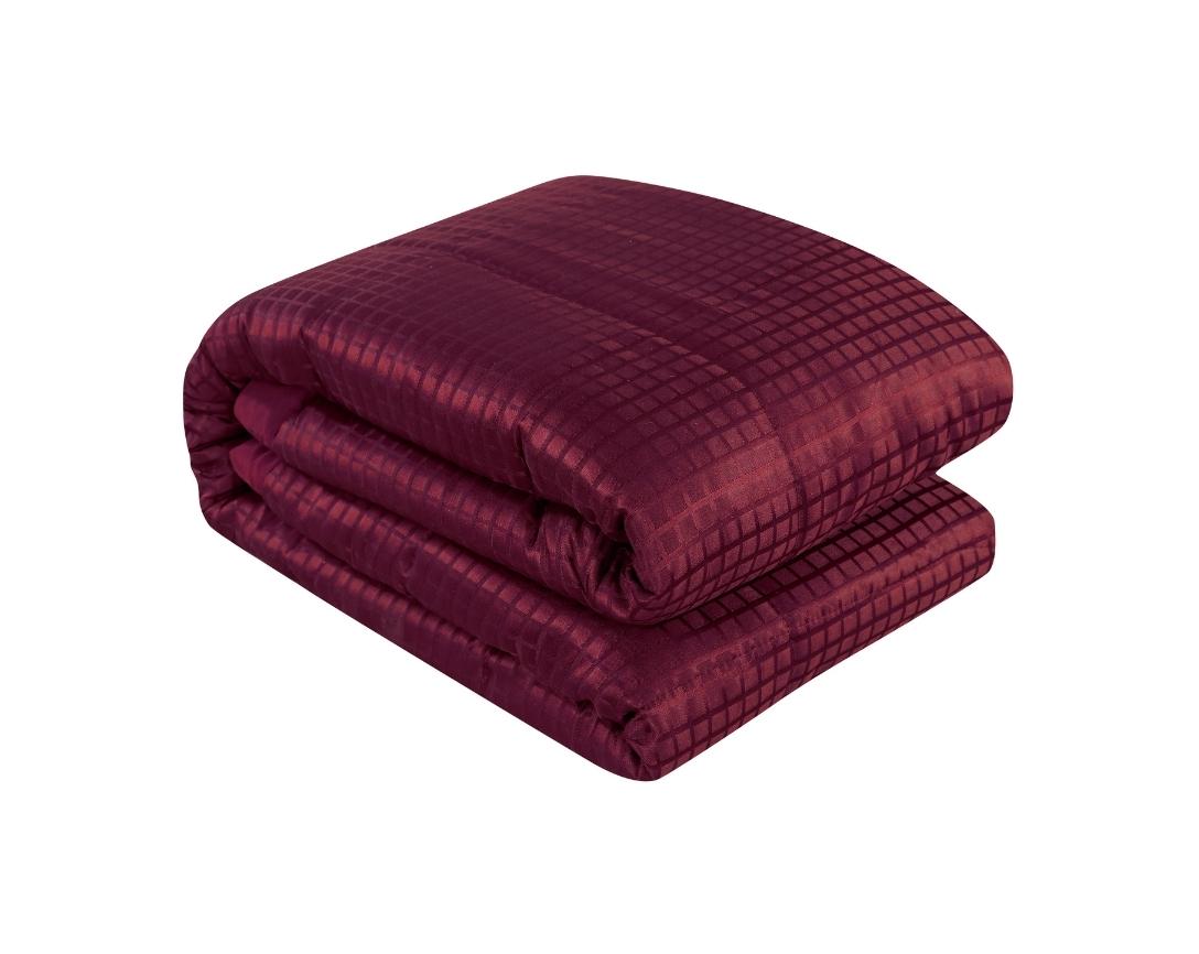 Classic Check Double Bed Comforter-Burgundy