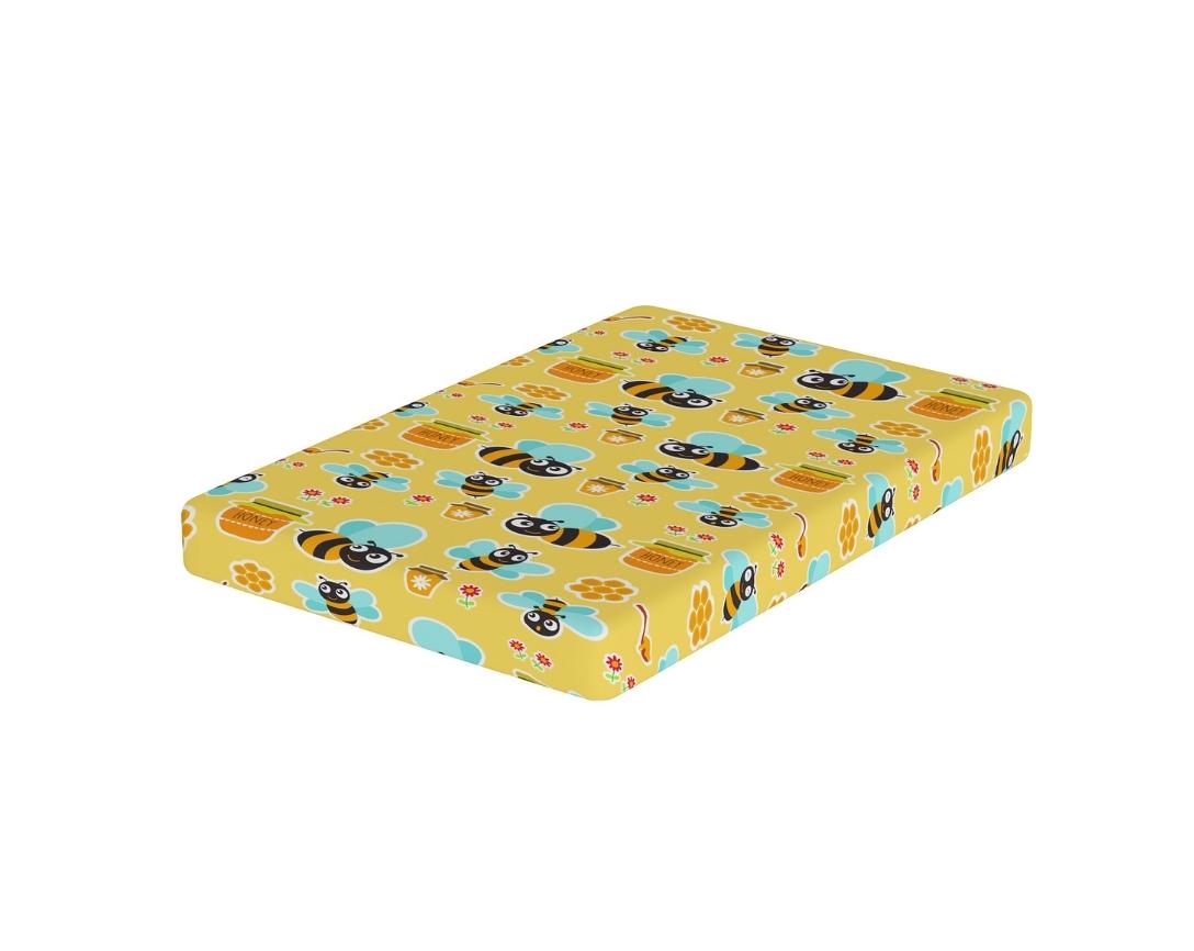 Cotton Fitted Cot Bedsheet Honey Bee Design