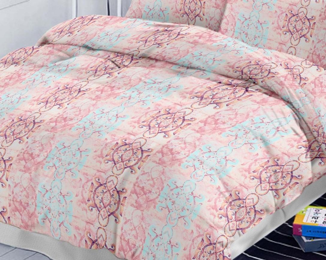 Premium Cotton King Size Double Bed Bedsheet With 2 Pillow Covers-Wine and Grey