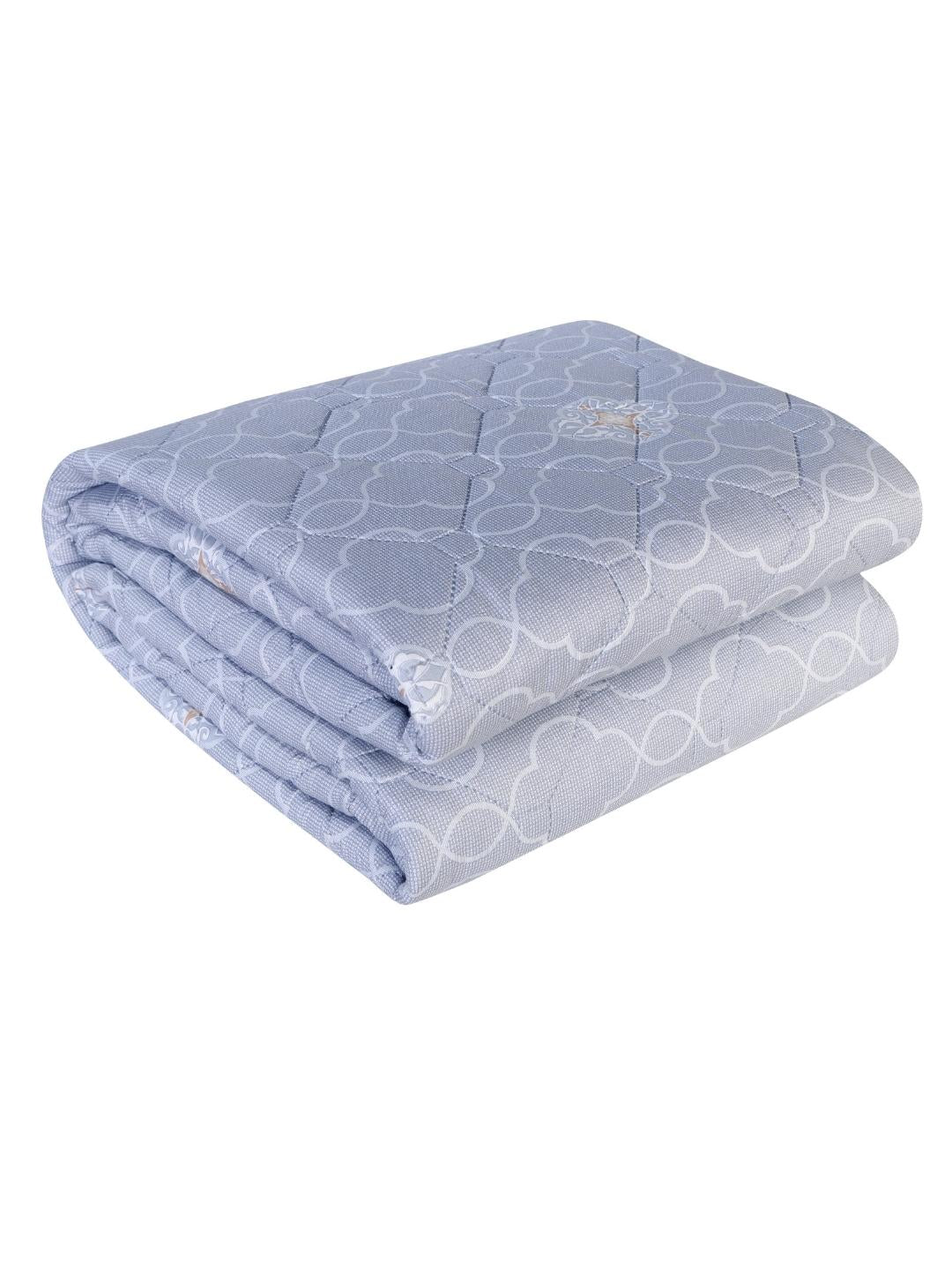 Floral Print Double Bed Light Weight Comforter- Light Blue