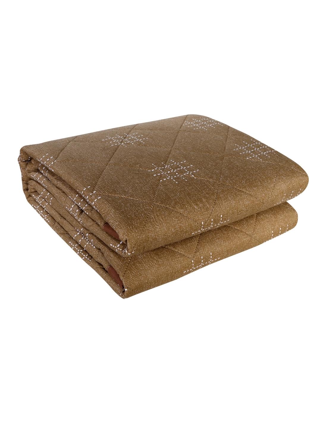 Floral Print Double Bed Light Weight Comforter-Brown