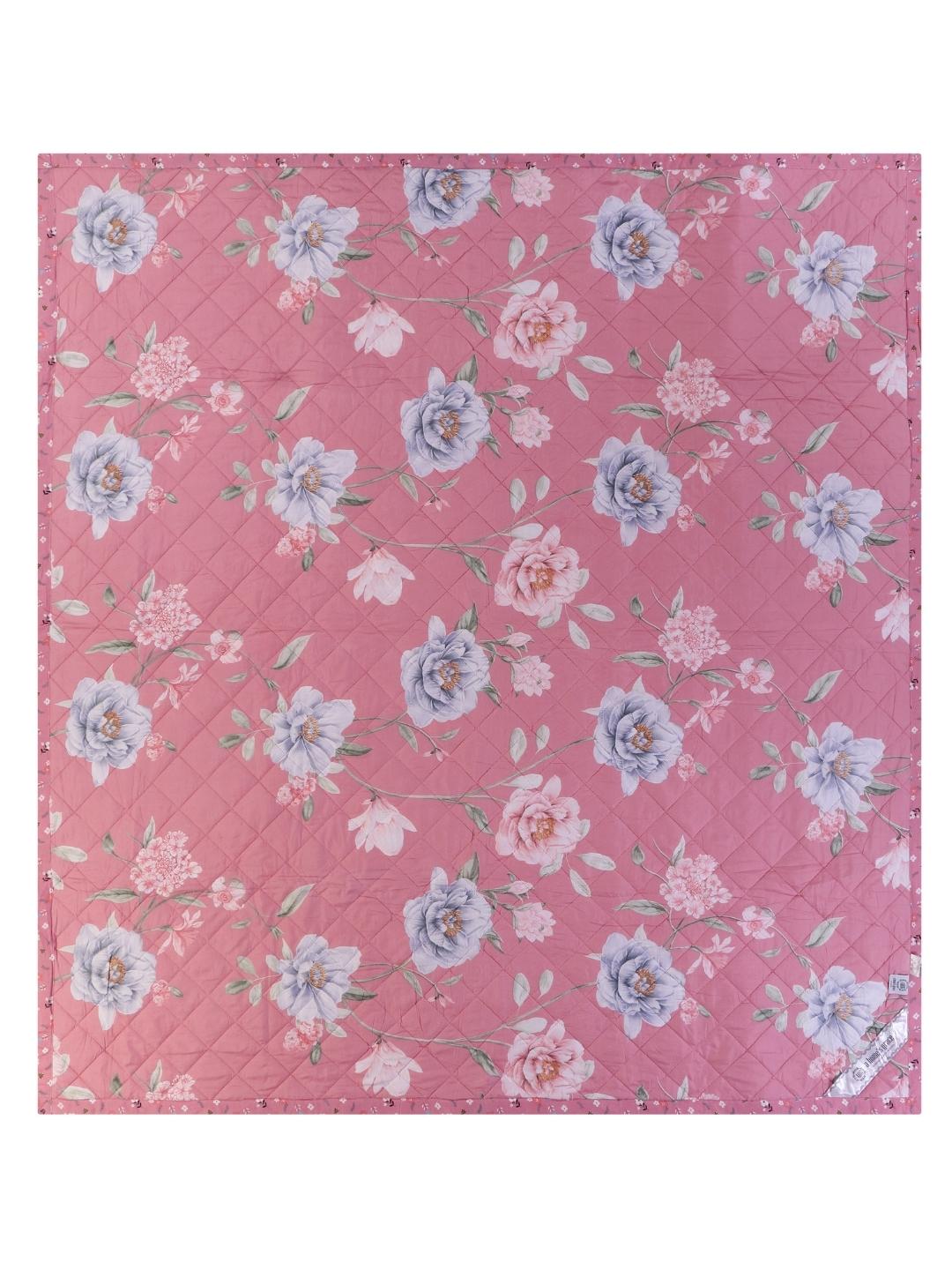 Floral Print Double Bed Light Weight Comforter-Pink