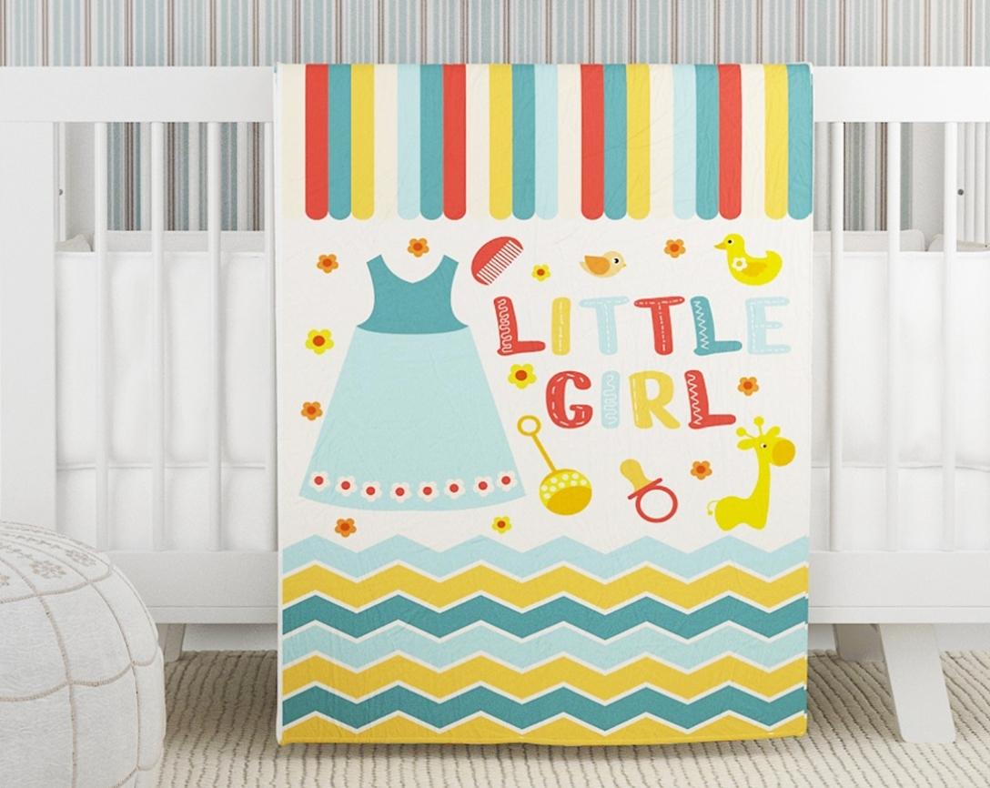 Baby Cotton Comforter Little Girl Theme-Off White & Red