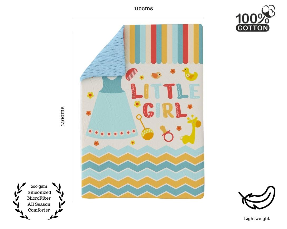 Baby Cotton Comforter Little Girl Theme-Off White & Red