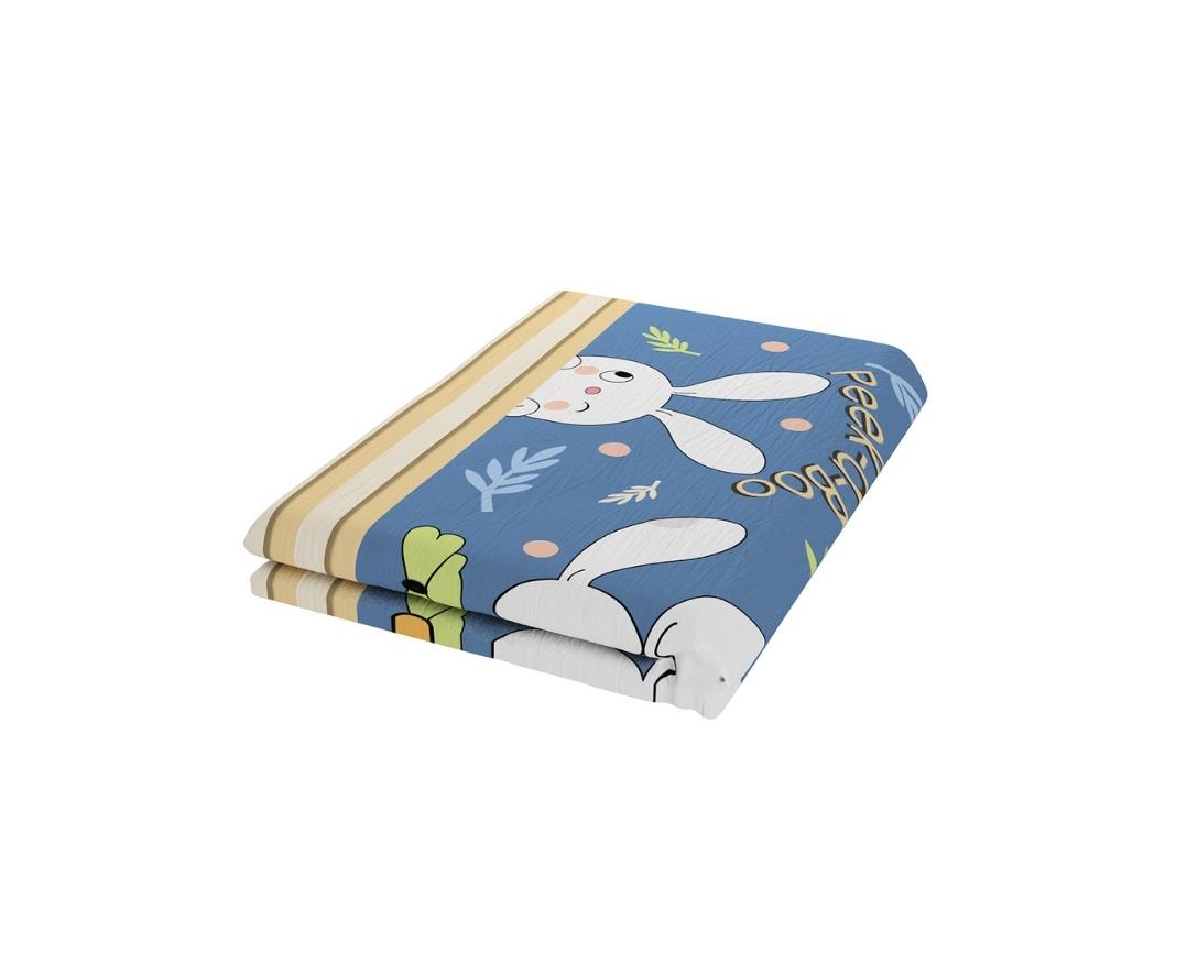 Baby Cotton Comforter Peek a Boo Theme-Navy Blue & Beige