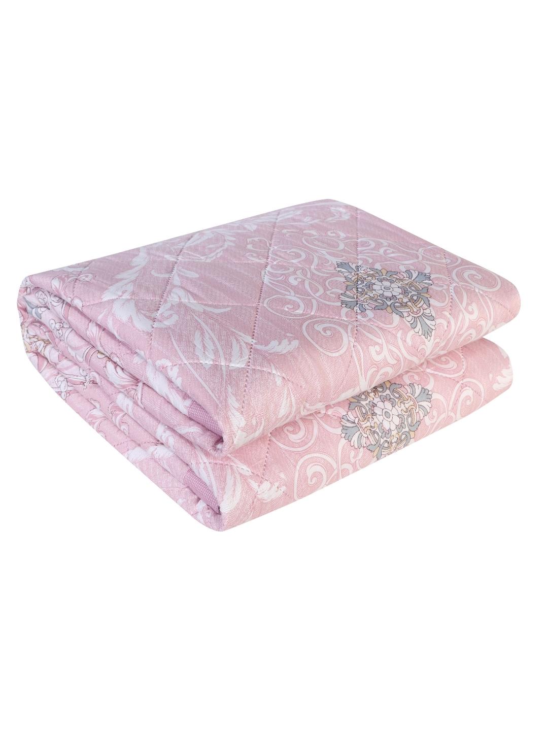 Floral Print Set of 2 Single Bed Light Weight Comforter- Soft Pink