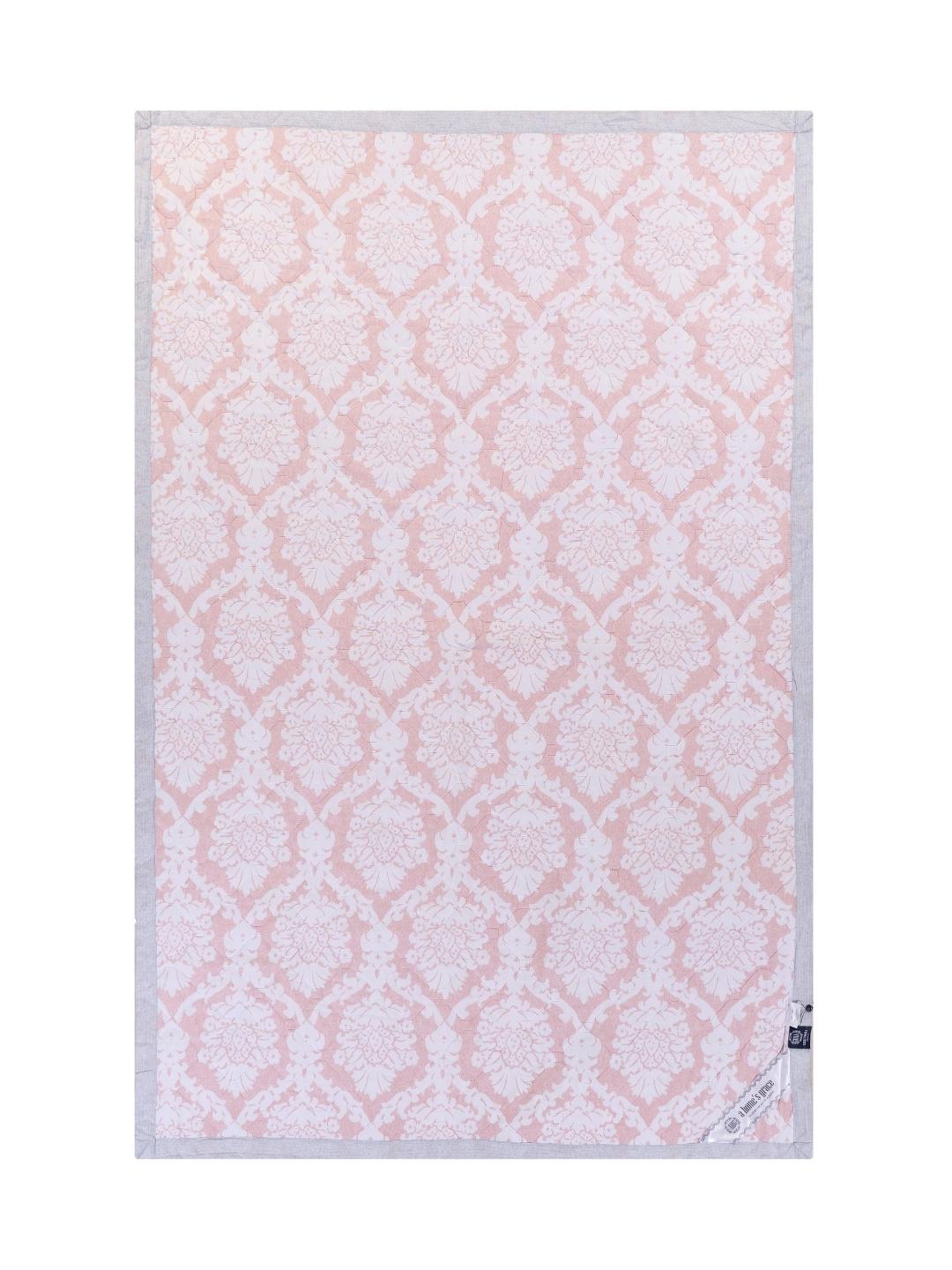 Floral Print Set of 2 Single Bed Light Weight Comforter- Pink and White