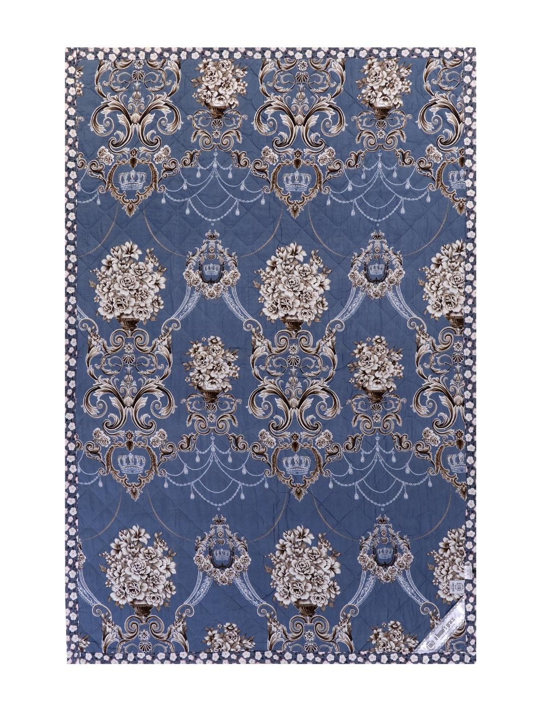Floral Print Set of 2 Single Bed Light Weight Comforter-Royal Blue