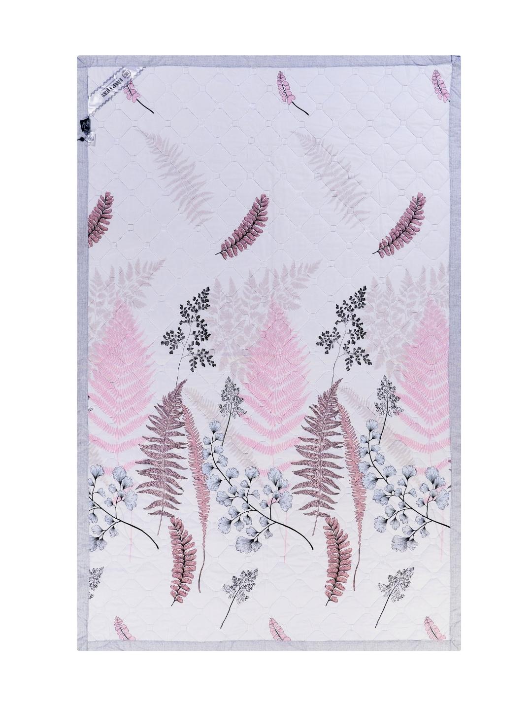 Floral Print Set of 2 Single Bed Light Weight Comforter- Light Pink