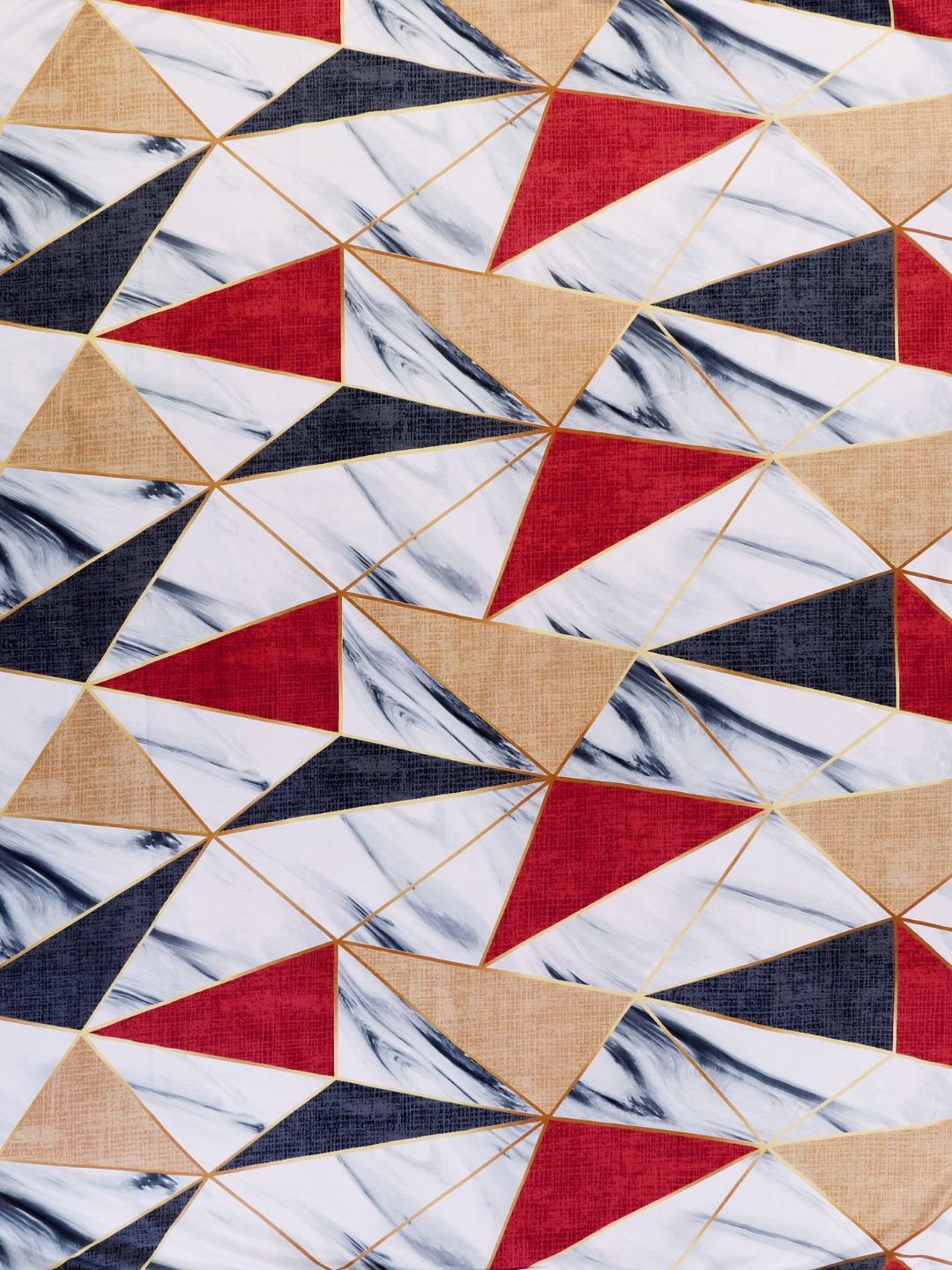 Red & White Geometric 120 GSM Microfiber Double Bed Dohar