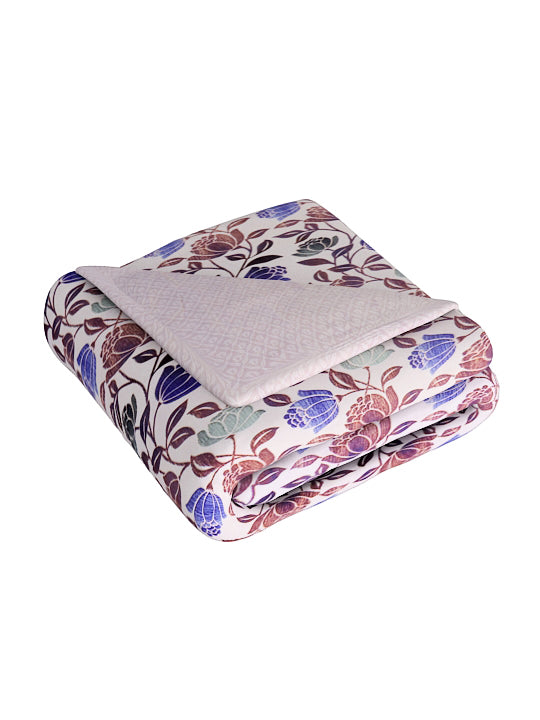 Blue & White Floral Microfiber Summer 120 GSM Double Bed Dohar