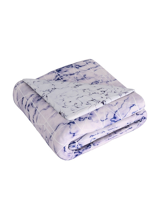 White & Blue Microfiber Summer 120 GSM Double Bed Dohar