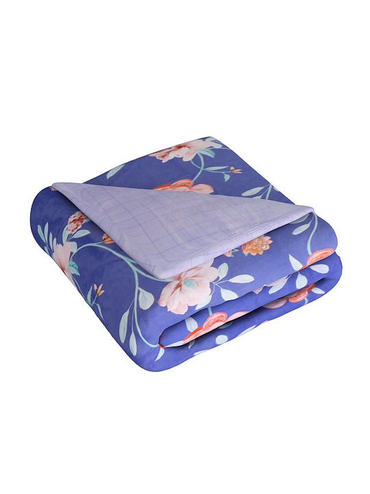 Blue & Pink Floral Microfiber Summer 120 GSM Double Bed Dohar