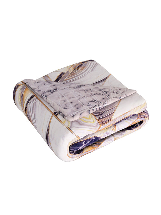White & Purple Printed Microfiber Summer 120 GSM Double Bed Dohar