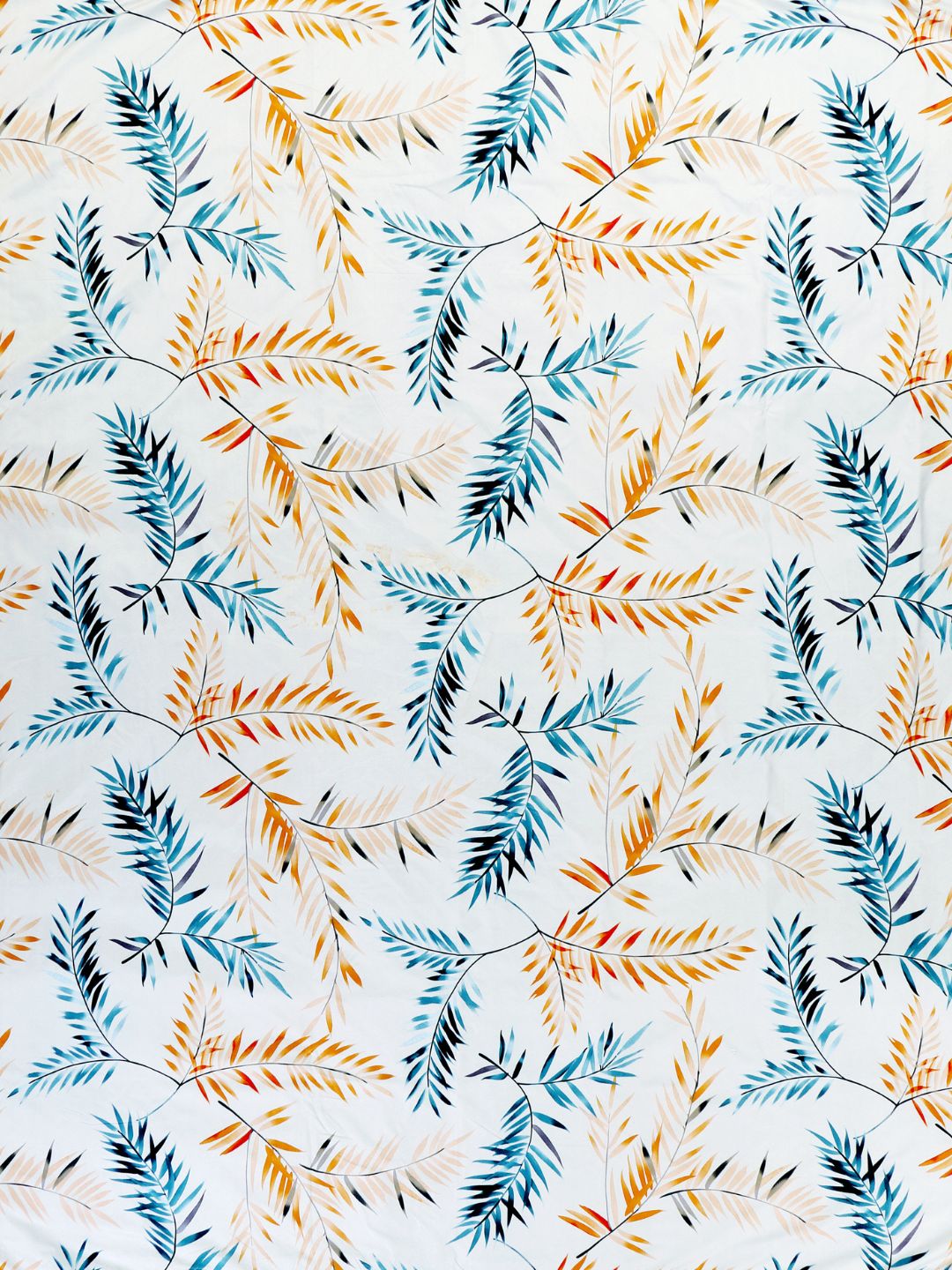 Off White & Teal Floral Printed Microfiber Summer 120 GSM Double Bed Dohar