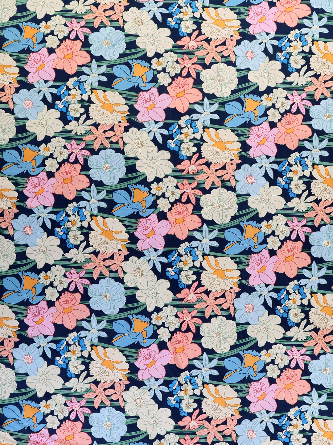 Blue & White Floral Printed Microfiber Summer 120 GSM Double Bed Dohar