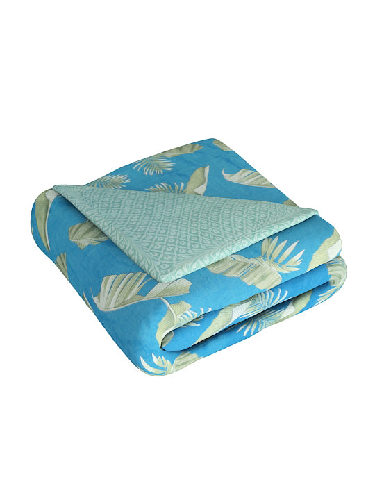 Blue & Green Floral 120 GSM Microfiber Double Bed Dohar