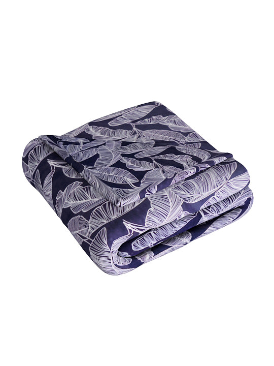 Black & White Floral 120 GSM Microfiber Double Bed Dohar