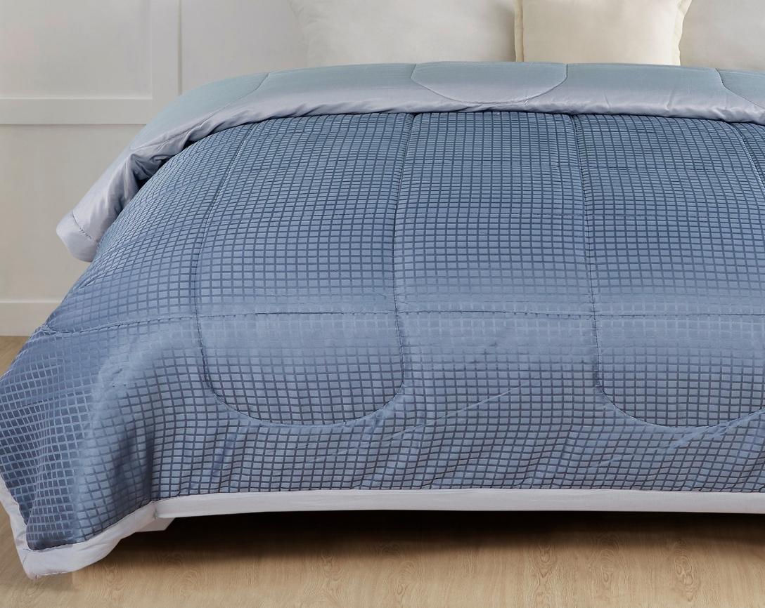 Classic Check Double Bed Comforter-Grey