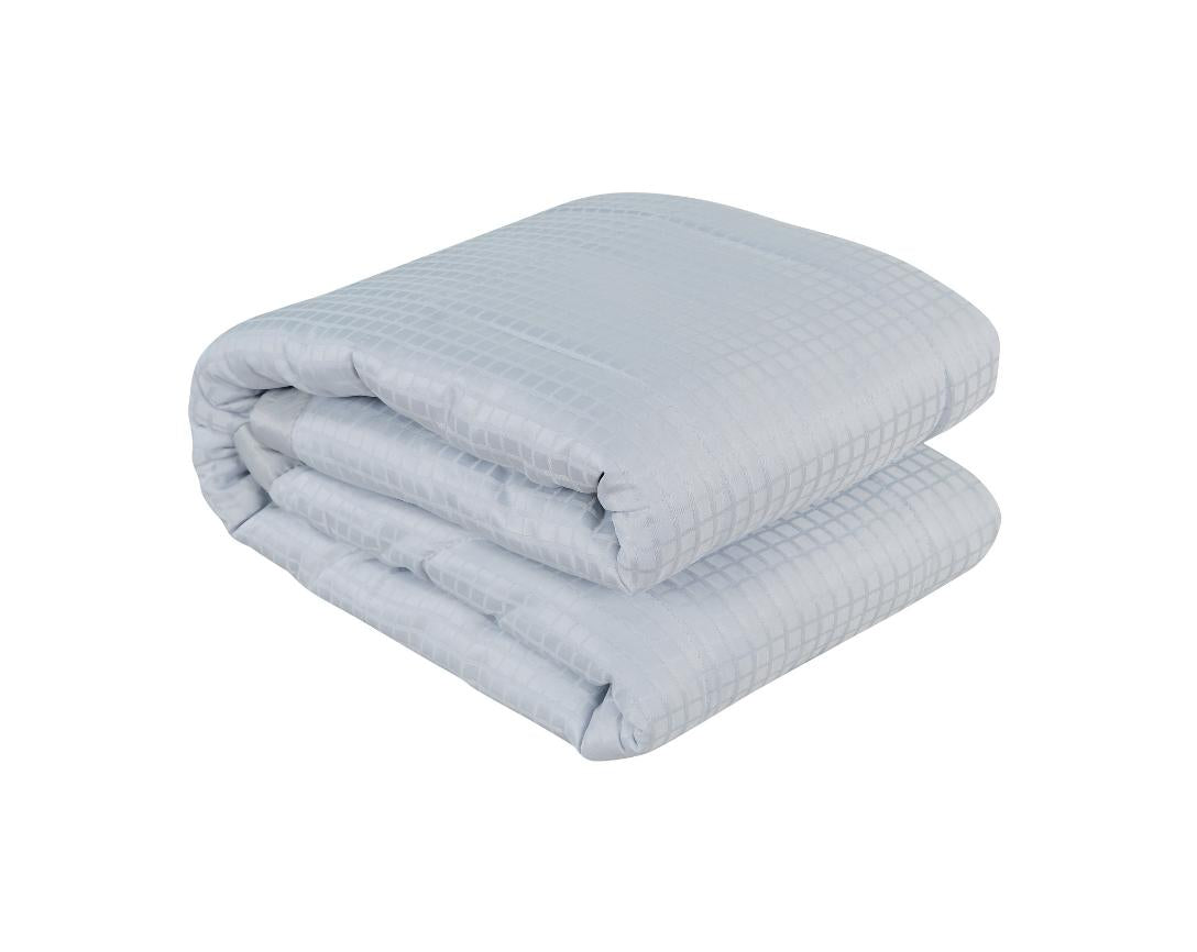 Classic Check Double Bed Comforter-Silver Grey