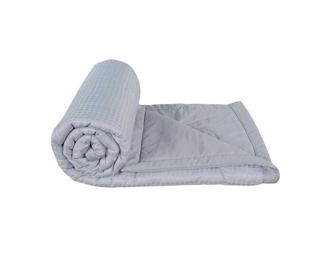 Classic Check Double Bed Comforter-Silver Grey