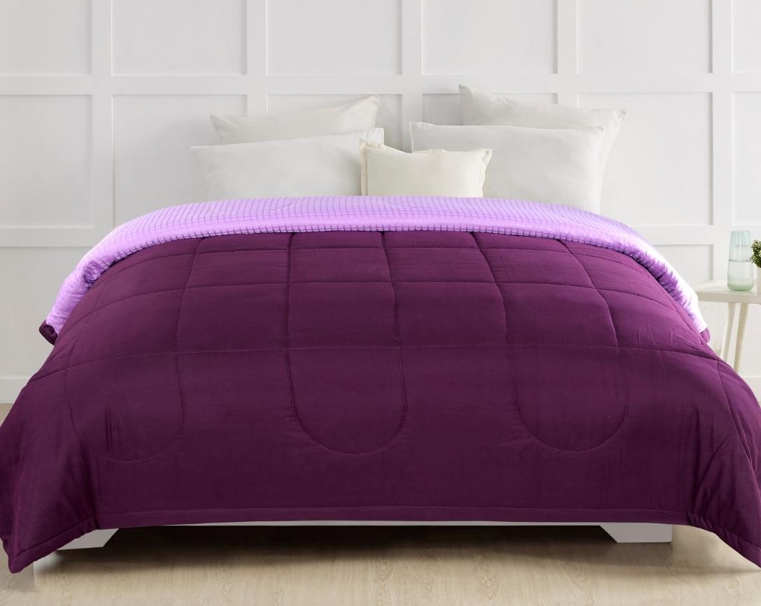Classic Check Double Bed Comforter-Lavender