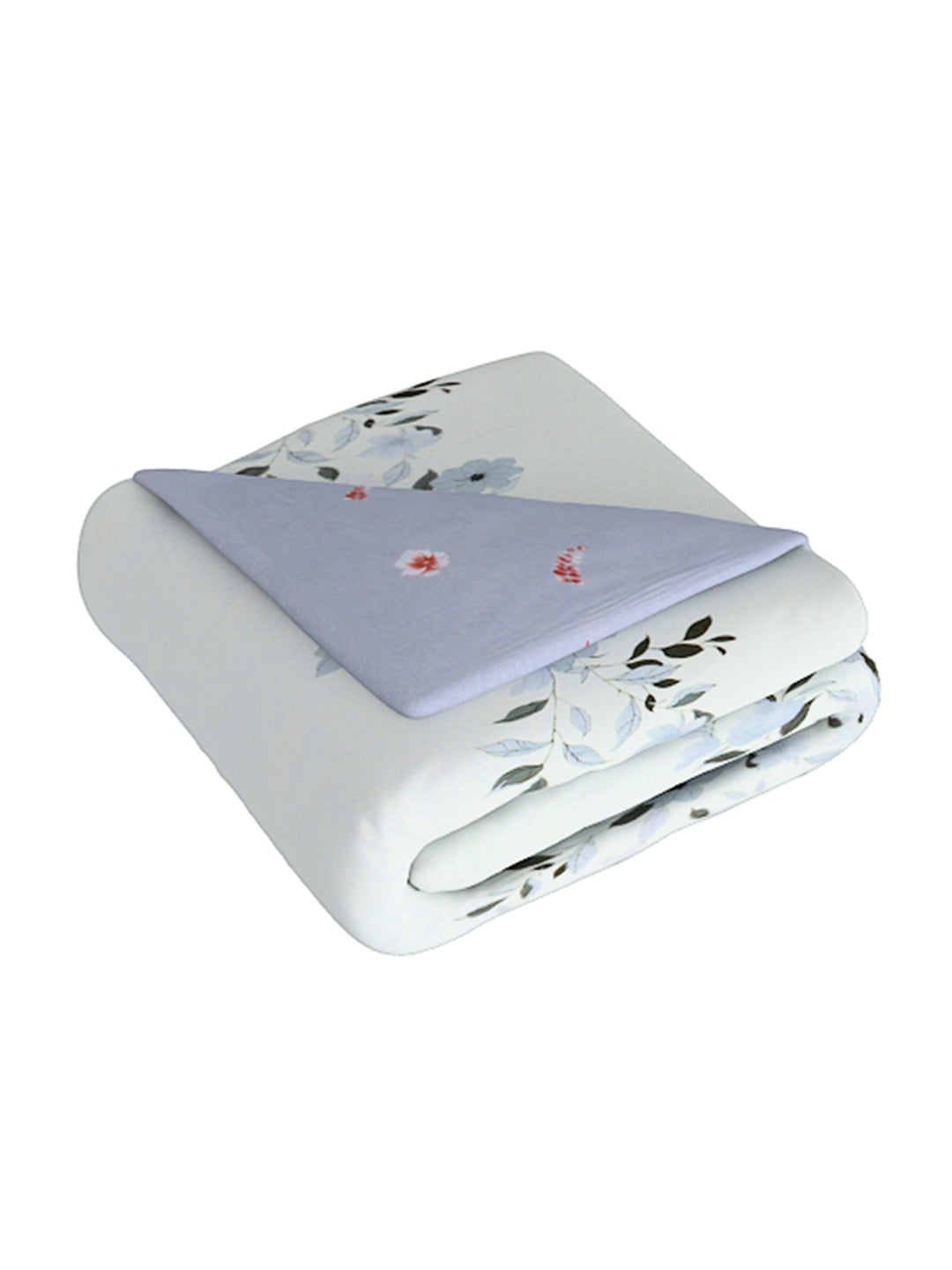 Grey & White Floral Printed Double Queen Bedding Set