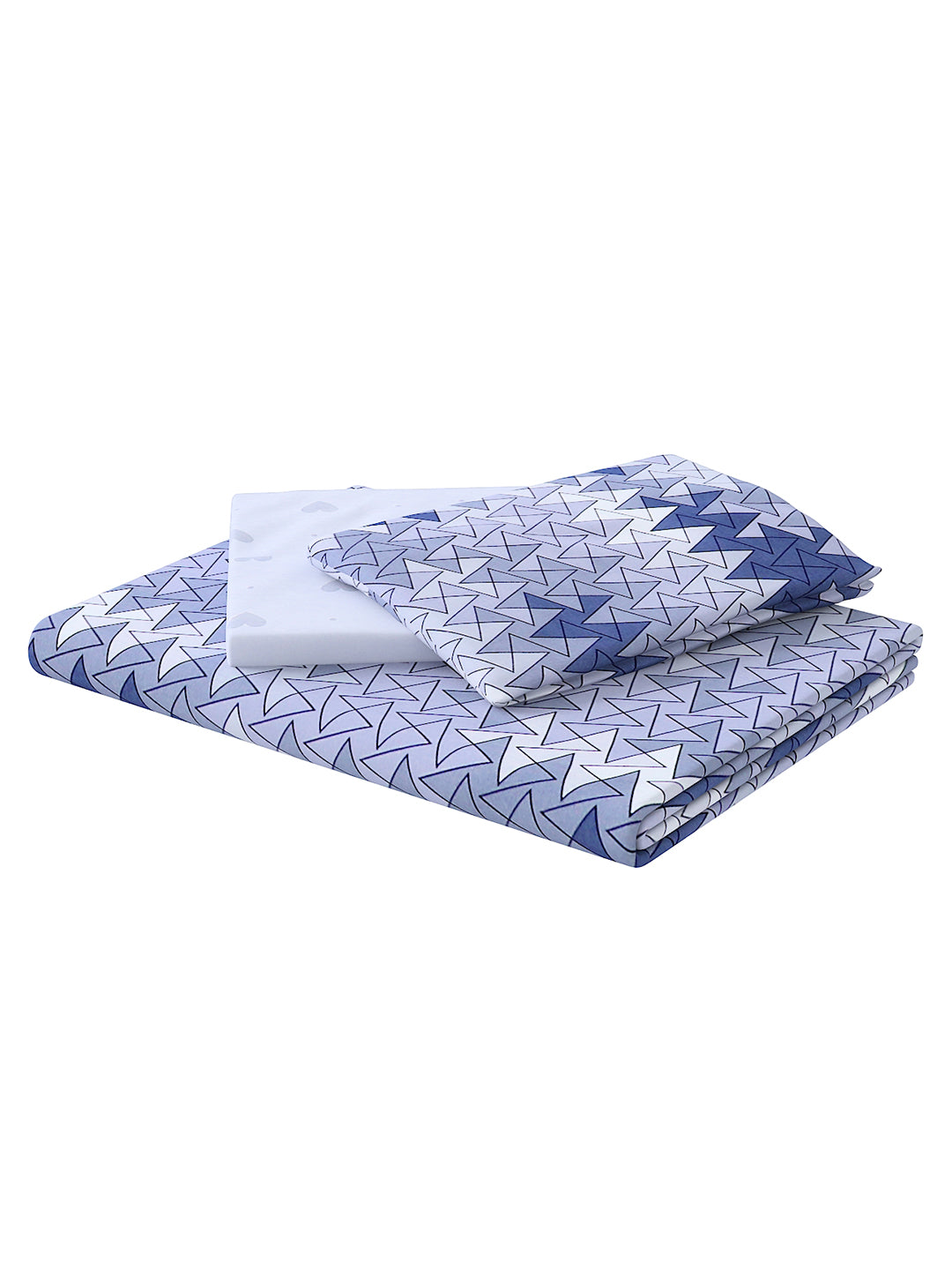 Grey 4-Pcs Printed Double Queen Bedding Set