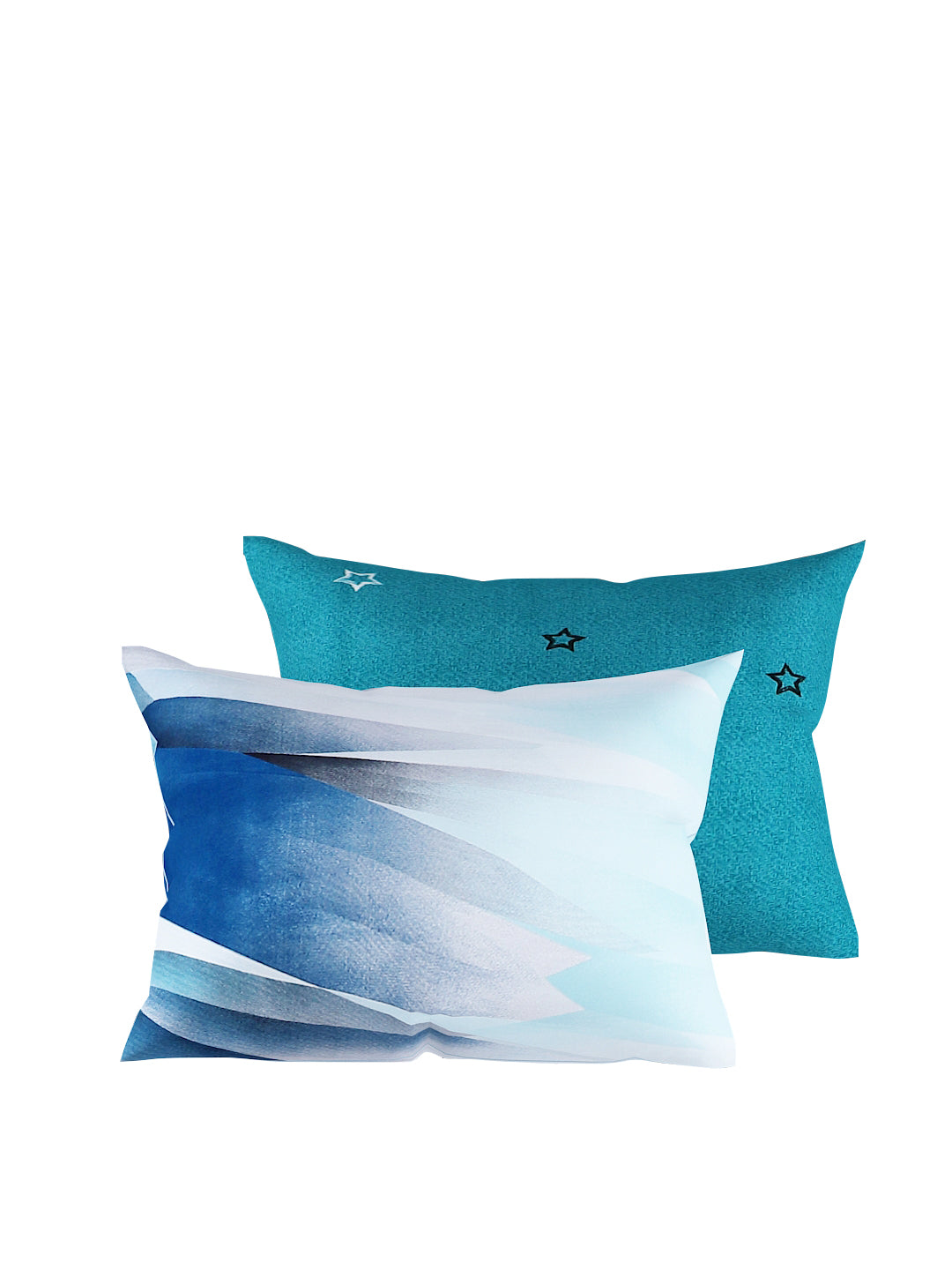 Blue & Green 4-Pcs Printed Double Queen Bedding Set