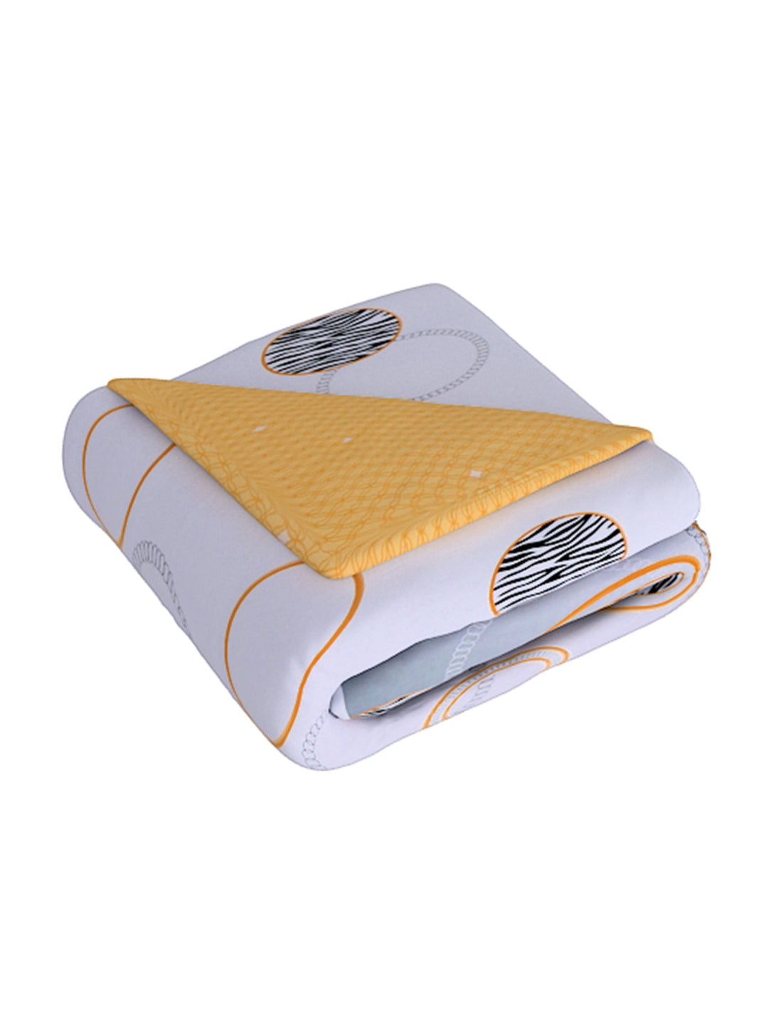Yellow 4-Pcs Printed Double Queen Bedding Set