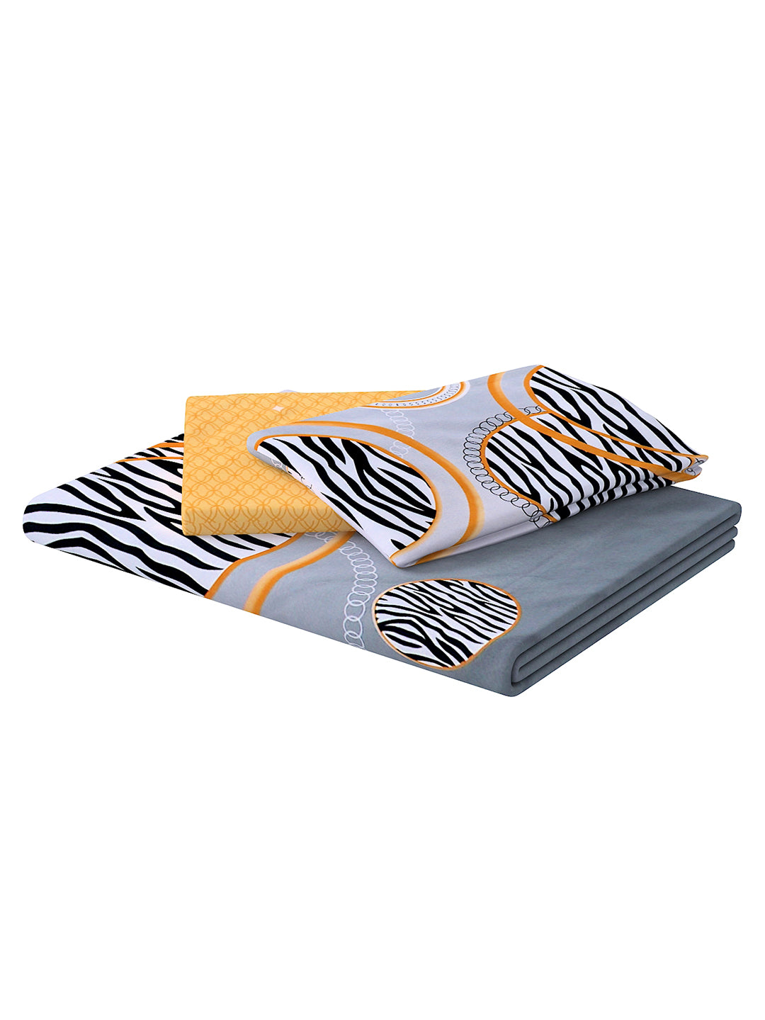 Yellow 4-Pcs Printed Double Queen Bedding Set