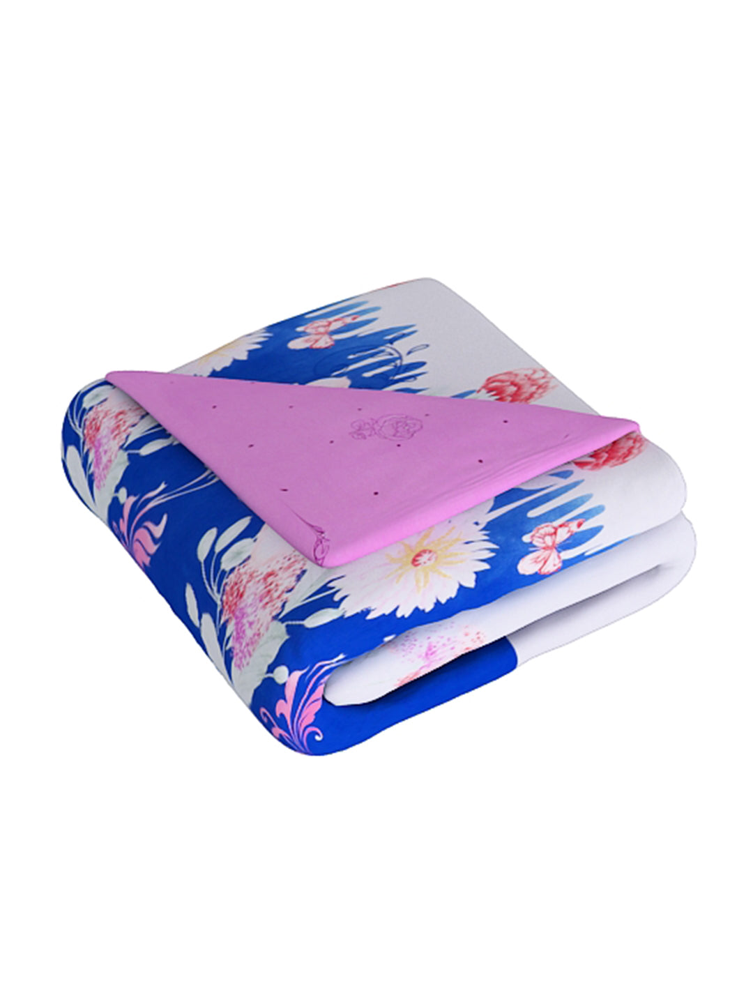 Lavender & Blue 4-Pcs Printed Double Queen Bedding Set