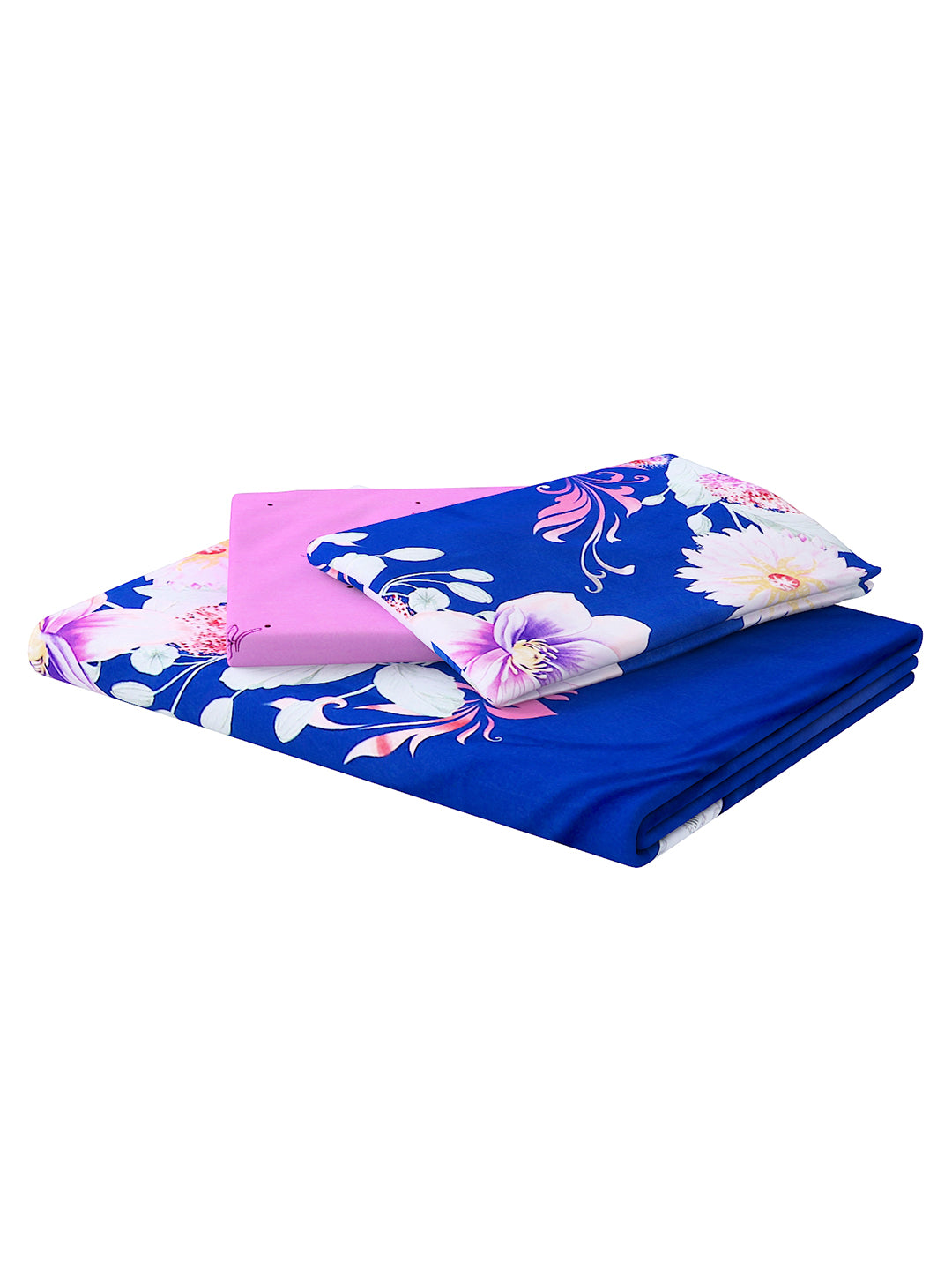 Lavender & Blue 4-Pcs Printed Double Queen Bedding Set