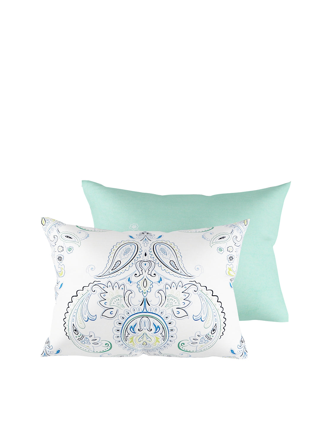 White & Green 4-Pcs Ethnic Motifs Printed Double Queen Bedding Set