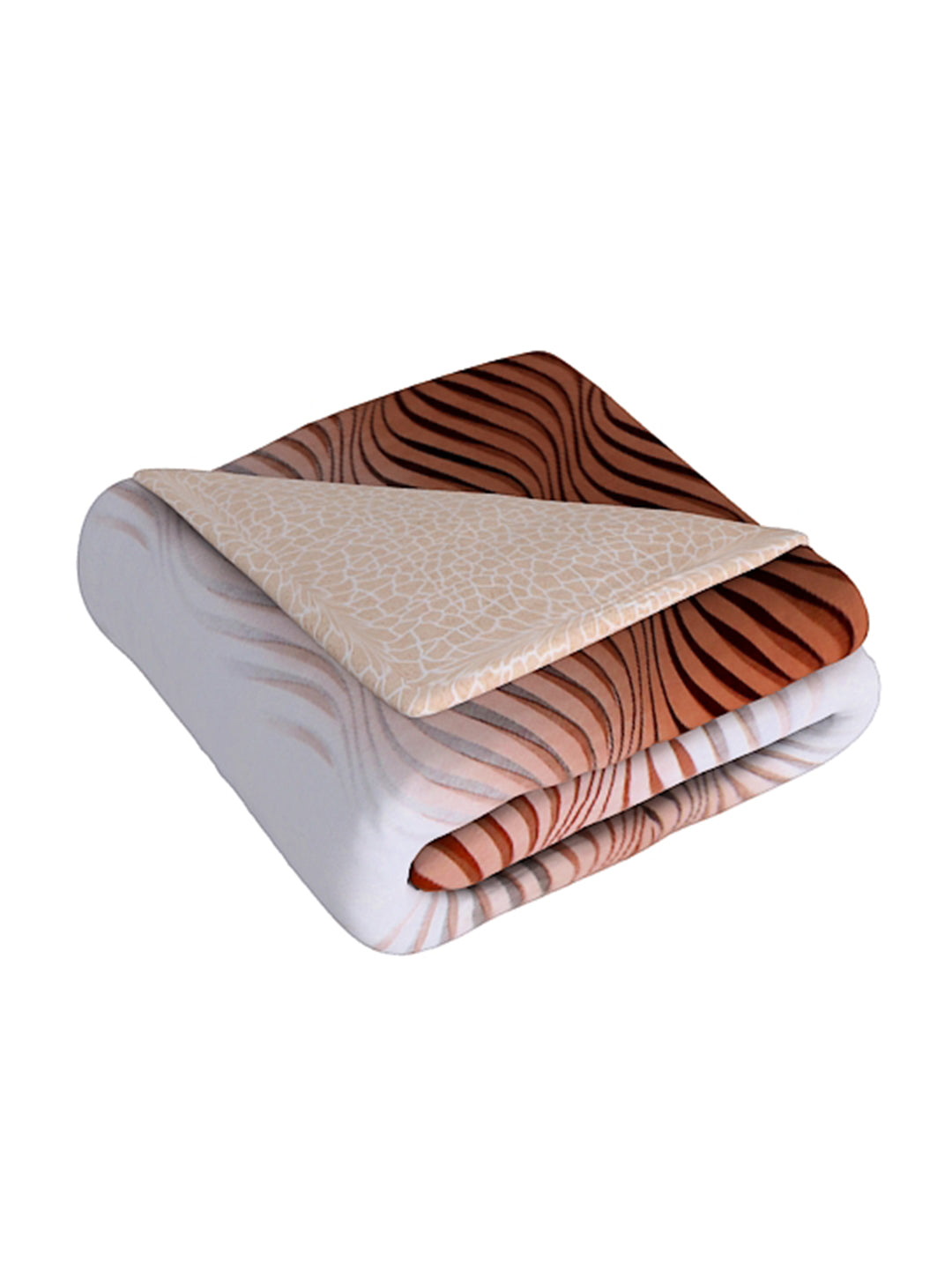 Brown Printed Double Queen Bedding Set