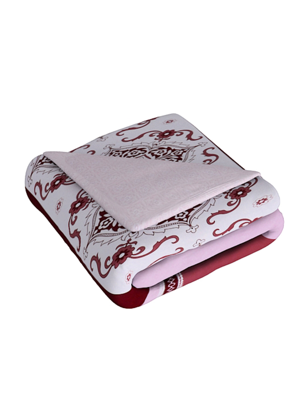White & Brown 4 Pcs Ethnic Motifs Printed Double Queen Bedding Set