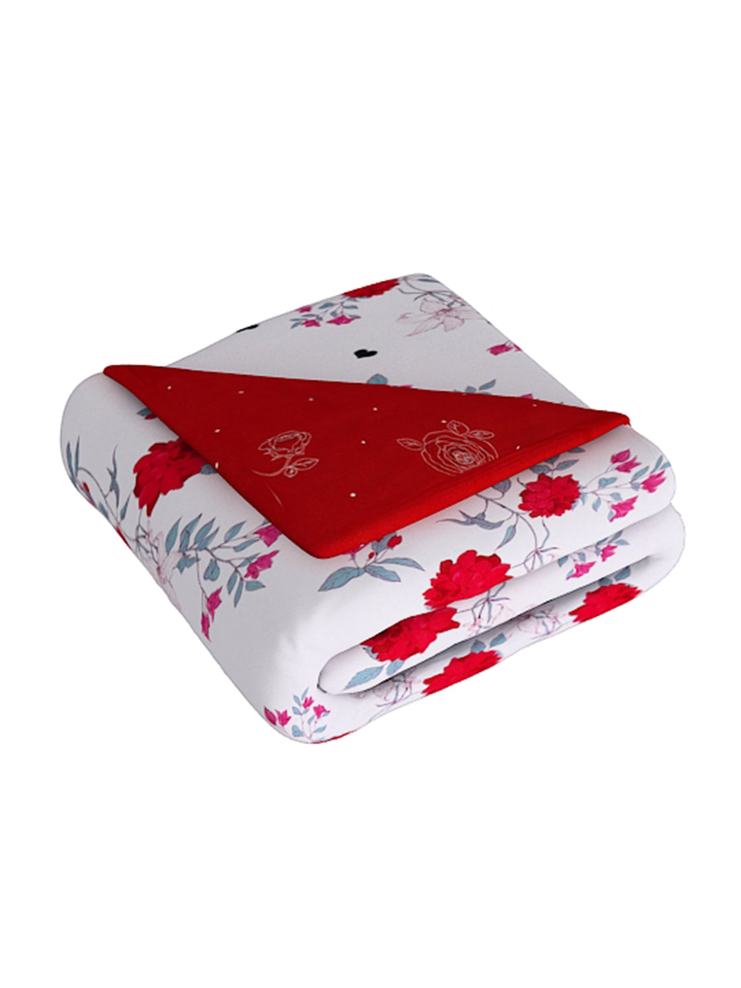 Red 4-Pcs Printed Double Queen Bedding Set