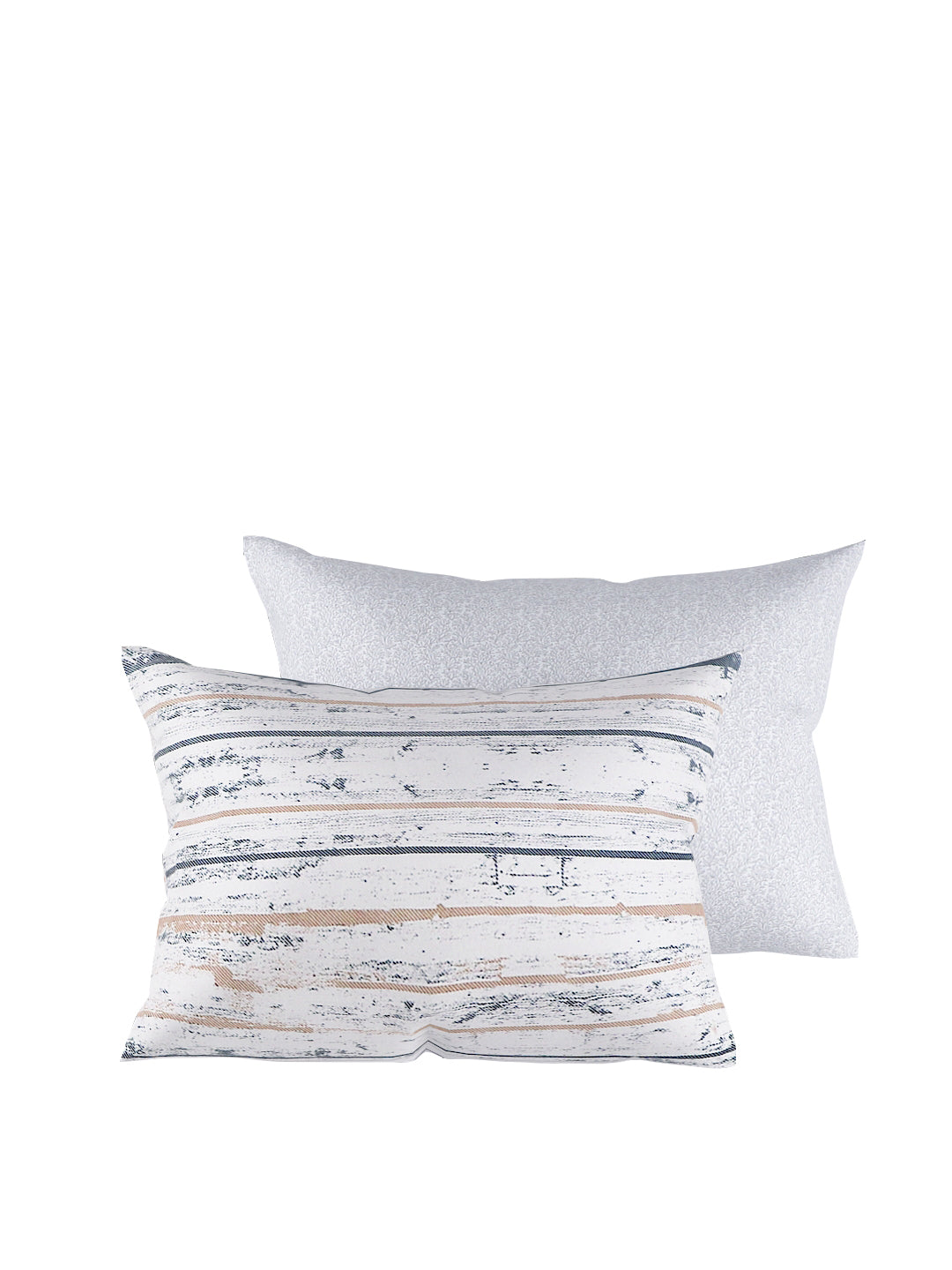 Beige & Grey 4 Pcs Printed Double Queen Bedding Set